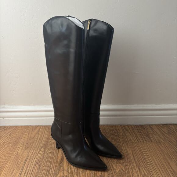 Vince Camuto Black Knee High Boots, Womens Size 6.5 Leather NWOB x Emily Travis - Picture 2 of 5